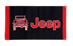 Jeepタオルシートカバー JEEPロゴ ブラックレッド パーツ画像