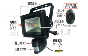 隠しカメラ内蔵 フラッシュライト付防犯カメラ 46-5101 パーツ画像