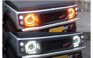 7インチ　ファイバーイカリング LEDヘッドライト パーツ画像